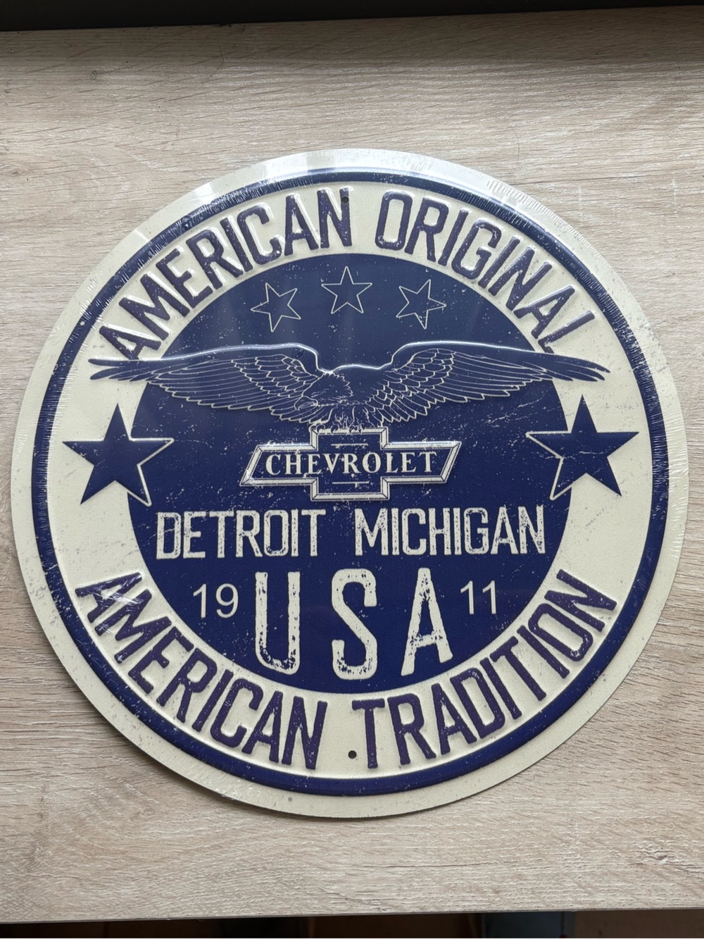 Chevrolet American Original Round Metal Sign
